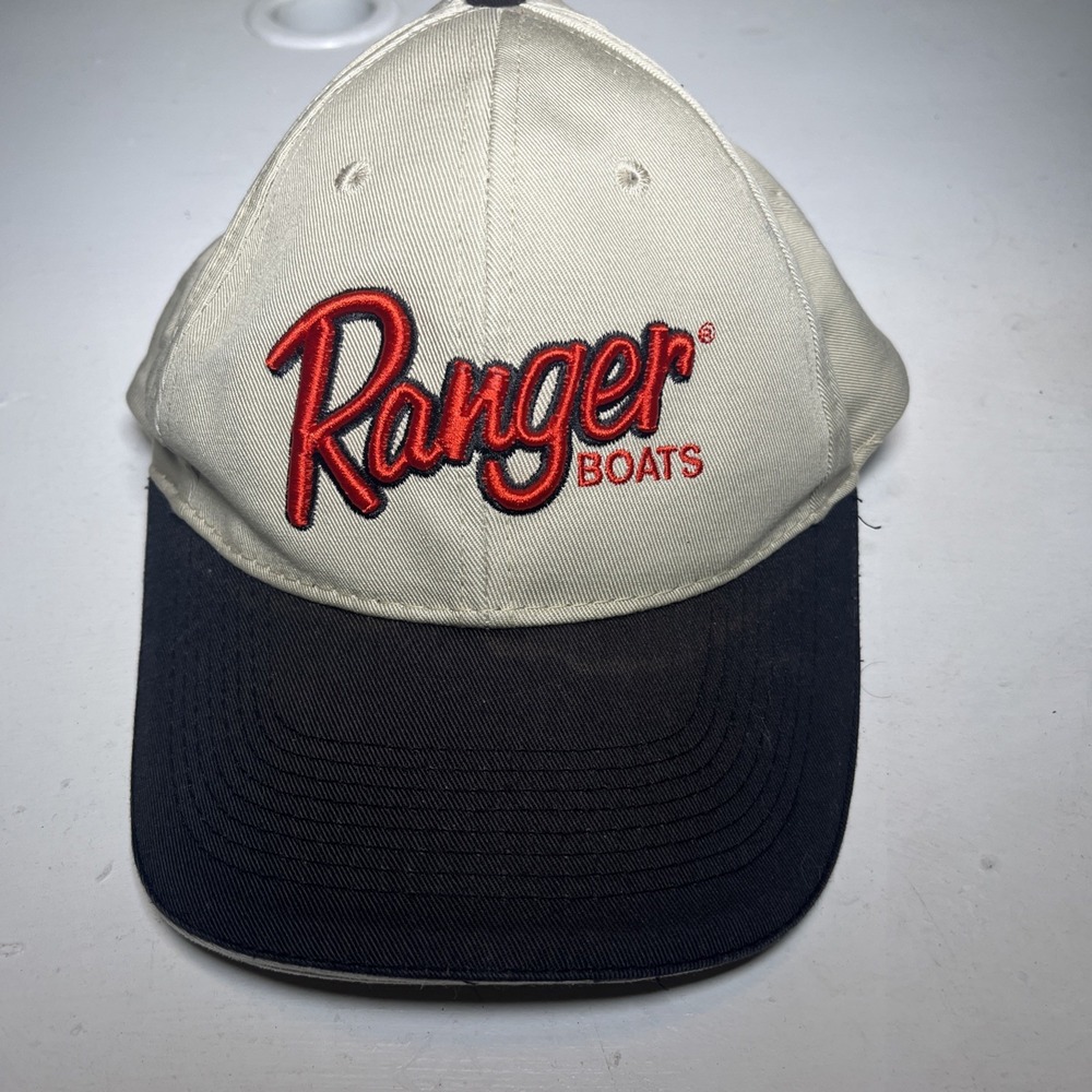Ranger Boats The Game Hat Cap Strapback Adjustable Beige Black & Red